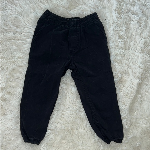 Black Elastic Waist Joggers with Cuffed Ankles - Picture 1 of 4